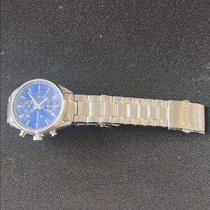 Silver and Blue Men's Watch